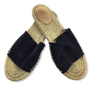 J.Crew Suede Slides Straw Minimalist Flats